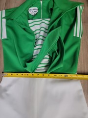 VTG’70s Melissa Lane Green White Nautical Wide Leg Jumpsuit Retro Mod Disco
