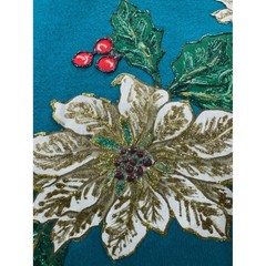 Lee Sweatshirt Large Vintage Poinsettia Christmas Grandma Core Kitsch