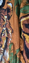 1980s SILKWORMS High Fashion Tiger Print Reflective Zip Front Bomber Jacket LG