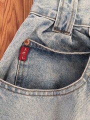 Vintage LEI baggy wide leg high rise jeans Y2K 90s l.e.i. light blue USA womens