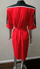 RETRO VINTAGE COLOR BLOCK BELTED BUTTON DOWN MINIMALIST BOHO MIDI SHIFT DRESS 12
