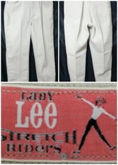 RARE Vtg 60s Lady Lee Beige Stretch Riders Jeans 26″-28″X29″ High Waist Skinny