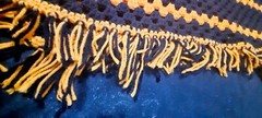 Vintage Black And Orange Halloween Fall Crocheted Poncho