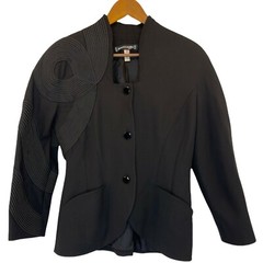 Jacques Molko Paris Jacket Womens 12 Black Vintage Avant Garde 1980s Blazer