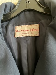 Vintage Blazer Jacket Small S Mrs. Norman Jefferies, 40’s Narberth ,Pa