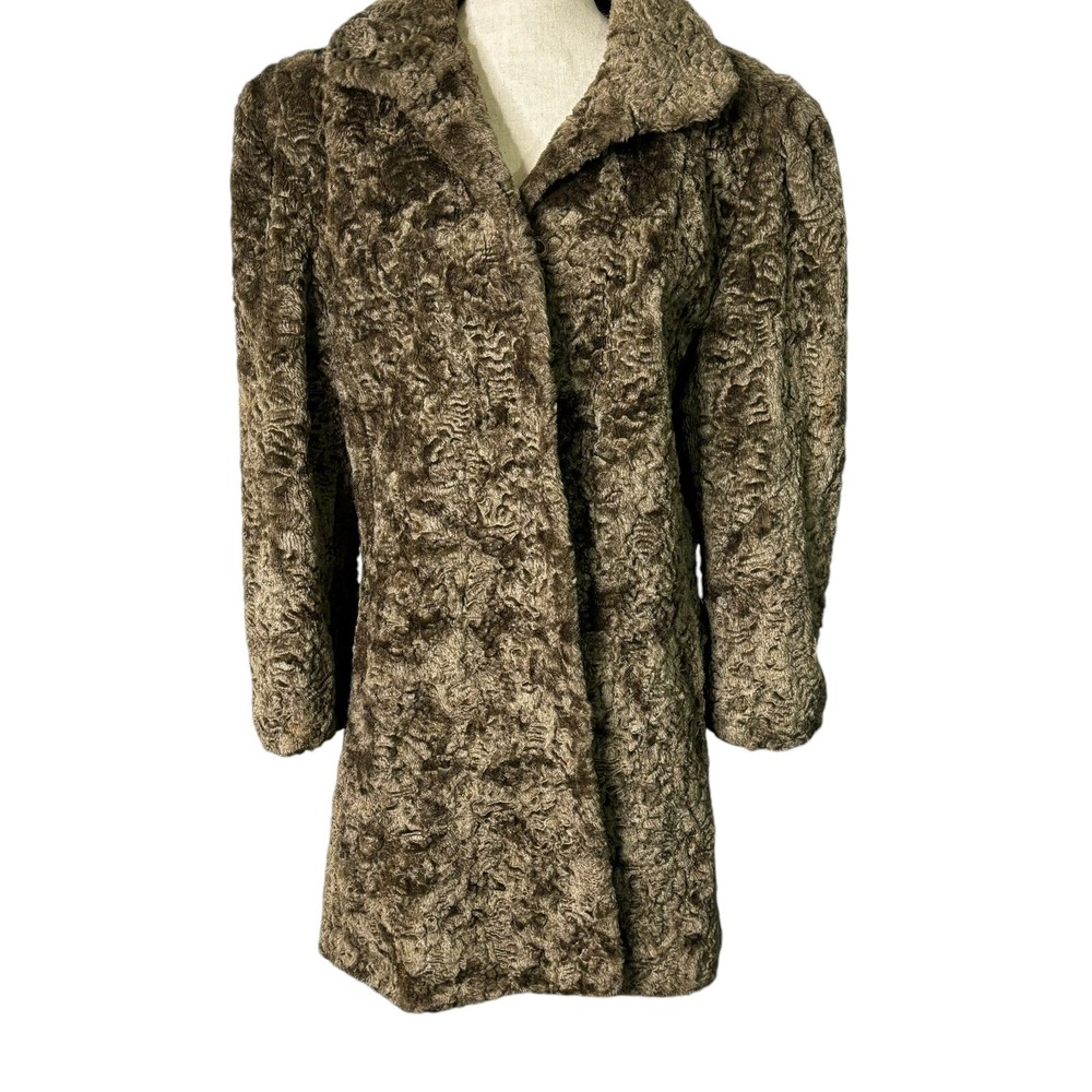 Martinique Coat Womens Textured Car Coat Green Tint Lined Vintage Union Made