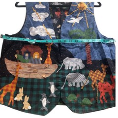 Vtg Womens Vest Noah’s Ark Handmade Christian Sunday School Teacher Bible Religi
