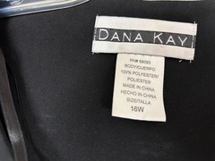 Dana Kay Blazer 16W Black Button-Up Ruffle Animal Print Cuff