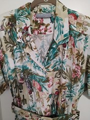 Vintage Hawaiian Print Tropical Jumpsuit Carol Anderson 80’s 90’s Multocolor