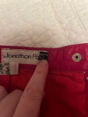 Vintage 90s Jonathan Paris Red Genuine Leather Pencil Skirt Womens 5/6 Argentina