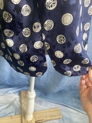 Vtg 80s Da-Rue Draper’s & Damon’s Navy Medallion Paisley Blouse Shirt 14P USA