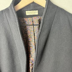 Vintage Braefair Full Length Black Cashmere Blend Trench Coat Union Made Womens