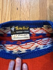 Vintage Norse Knit Handmade In Norway 100% Wool Approx Size Large 23×23