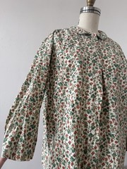 Mid Century Handcrafted Floral Cotton Smock Top Artist Workwear Folk Prairie OS