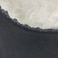 VTG Chico’s Travelers Tank Top Blk Lace Trimmed Cami Acetate Stretch Feminine L