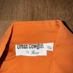 NOS Vtg Urban Cowgirl Rose Shirt Womens Western Rockabilly 70s Burnt Orange 7 8
