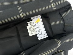 Laurel Women’s Vintage Windowpane Check Charcoal Gray Skirt Suit Size 34