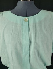 Vintage Stuart Alan Mint Green Blouson Dress w Slim Skirt & Belt Size 18