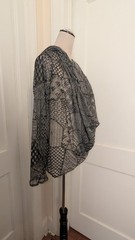 Vintage Bebe Addiction Criss Cross Drape Long Sleeve Laser Lace Top w/Hood-S USA