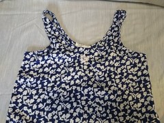 Christian Dior Blue And White Floral Print Nightgown Slip Dress See Pictures