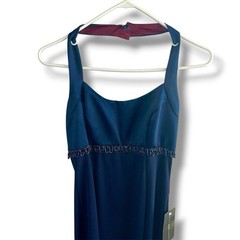 Vintage NWT Y2K Morgan & Co. Linda Bernell Beaded Halter Neck Maxi Gown Sz 5/6