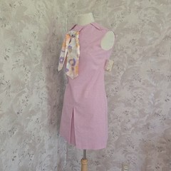 Vintage 1960s Pink Cotton Polyester Dress Scarf Deadstock Original Tags Size 6