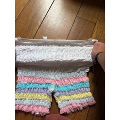 Vintage 80s Malco Modes Pastel Rainbow Lace Ruffle Smocked Bloomers