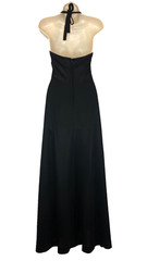 Vintage 1970s black maxi dress set YOUNG EDWARDIAN ARPEJA halter bolero stripe