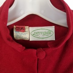 Vtg Patty O’Neil High Collar Asian Inspired Maxi Arnel Sueded Red XS Size 0 2