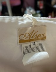 Vintage Y2K Prom Party Formal Evening Dress Pink White Strapless Beaded Fairy M