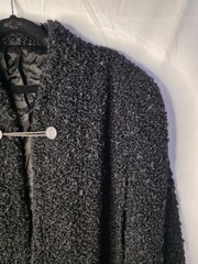 Vintage Lane Bryant Black Curly Lambs Wool Shrug Wrap Stole Cape Coat OSFM
