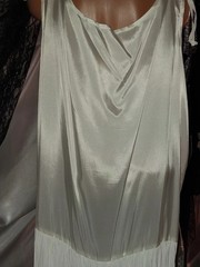 VTG Satin Lace Drop Waist Flapper Maxi Dress Roaring 20s styL 50 ETHEL CANE ESQU