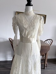 Vtg 70’s Country Elegance California Size 10 Wedding Dress Ivory Lace