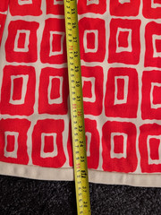 Vtg 1960s Suzy Perette New York Geometric Print Mini Dress Day Glo Orange Sz ML