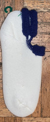 Vintage Women’s Acrylic Blend Socks Roll Blue Ankle SZ 9-11 White Low Cut New