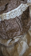 Jessica’s Gunnies Vintage Brown Floral Prairie Long Skirt Lace Ribbon Tie 7