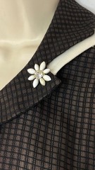 Vintage 1950s black gray suit dress set midi skirt peplum jacket top semi sheer