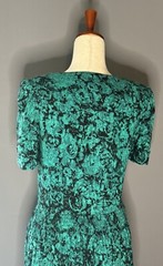 Vintage Taurus II 70’s/80’s Green And Black Short Sleeve Dress Size 10