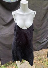 Vassarette Black Lace Trim Full Slip Size 36 42 EUC Adjustable Straps