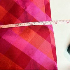 Natural Instincts Vintage red orange plaid sleeveless lightweight silk dress 12