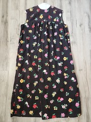 Vintage 60s 70s Flower Power House Dress Hippie Psychedelic Mod Homemade