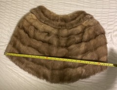 Vintage Light Golden Brown Mink Fur Stole Shawl Fine’s Savannah NEEDS RESEWN