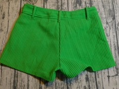 VTG GOGO SHORTS MOD BRIGHT GREEN SNAP FRONT TEXTURED POLY 60’s 70’s WOMENS 9 10