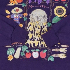 Vtg Cracker Barrel Harvest Moon Sweatshirt Women’s 2XL Purple USA Cottagecore