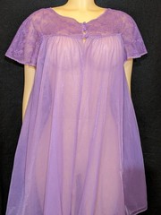 Vintage Vassarette Chiffon Purple DBL Layer Lingerie Dressing Peignoir Robe