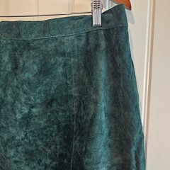 Vintage Gitano Leather Skirt Womens 2X Green Pencil Retro Glam Rock Retro 90s