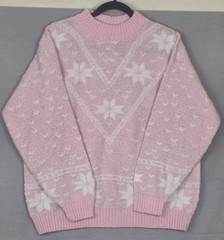 Vintage 80s Sweater Exchange Pink with Silver Sparkle Made in USA Size 2XL