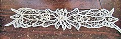 Vtg Lady’s High Collar Handmade White Lace Wedding