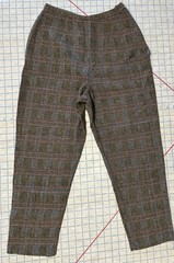 Vintage 1950s Nylon Wool Pants Women’s Tailored High Waist Glen Check Plaid