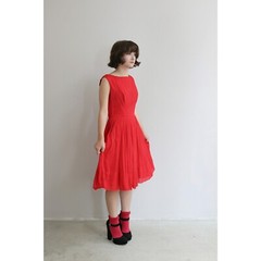 1950s Vintage Deadstock Ro-Nel Red Party Dress Women’s XXS to Extra Small 50s